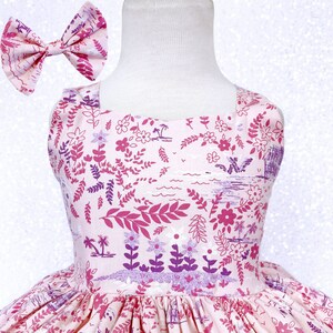 Pageant rose sans manches tropical longueur au genou robe tout-petit bébé vacances printemps été fête d&#39;anniversaire séance photo reconstitution historique robe fille