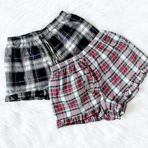 Plaid shorts pajamas hotsell