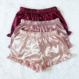 Pink satin pajama shorts best sale