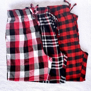 black and red flannel pajama pants