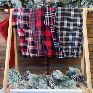 Red Black White Green Blue Plaid Cotton Christmas Winter Adult Unisex Youth Pajama Bottoms Set Women Men PJ Warm Pants S M L XL XXL 3XL 4XL
