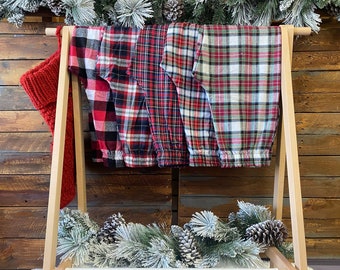 Pocket Drawstring Multi Color Pajama Pants Plaid White Red Black Green Christmas PJ Bridal Party Holiday Adult Women Men Unisex S M L XL XXL