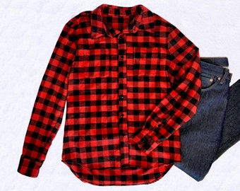 black and red flannel shirt womens