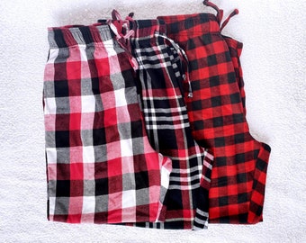 black and red flannel pants