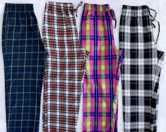mens red and green plaid pajama pants