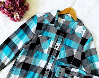 Kids Casual Light Green Plaid Long Sleeve Button-down Shirts - Temu