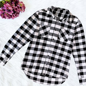 Unisex Flannel Plaid White Black Shirt Child Long Sleeve Cotton Shirt Adult Women Men Button Up Button Down Winter Fall Spring Buffalo Red