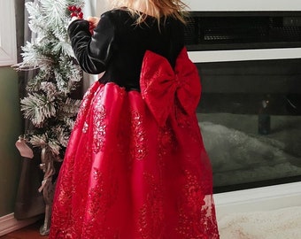 Long sleeve red christmas dress hotsell
