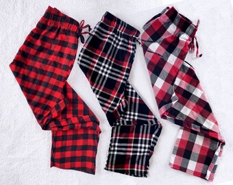 black and yellow plaid pajama pants