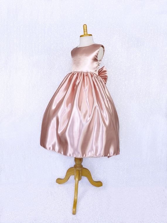 Formal Full Satin Sleeveless Pink Blush Dress Toddler Infant Etsy