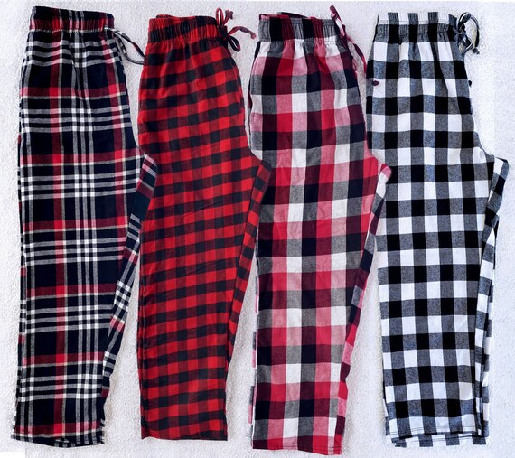 Navy Pink Yellow Pajama Pants Red White Green Plaid Flannel - Etsy