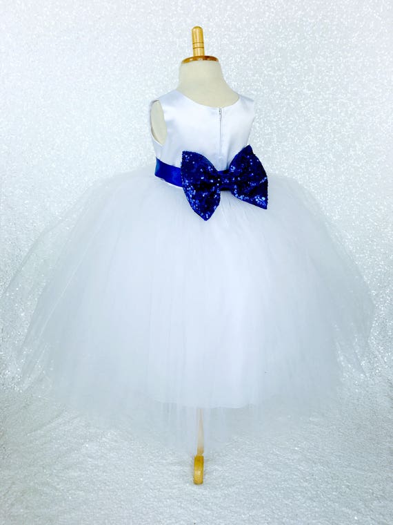 Wedding can be made in any colour -FREE UK DELIVERY Pageant White Flower Girl Sparkly Tutu Dress and Hair Bow-Birthday Party Photoshoot