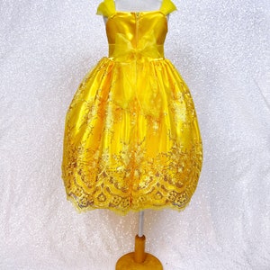 Floral Embroidery off the Shoulder Yellow Belle Inspired Gown - Etsy