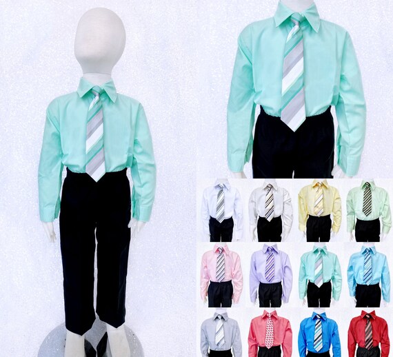 Camisa verde agua con corbata new arrivals