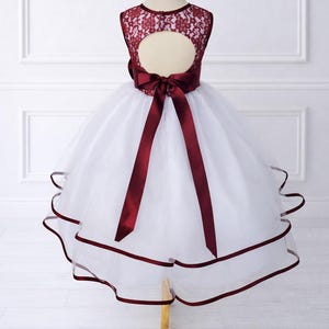 white dress with burgundy accents Lace-Up Long Prom Dress with Embroidered-Lace Corset Lilac / Large