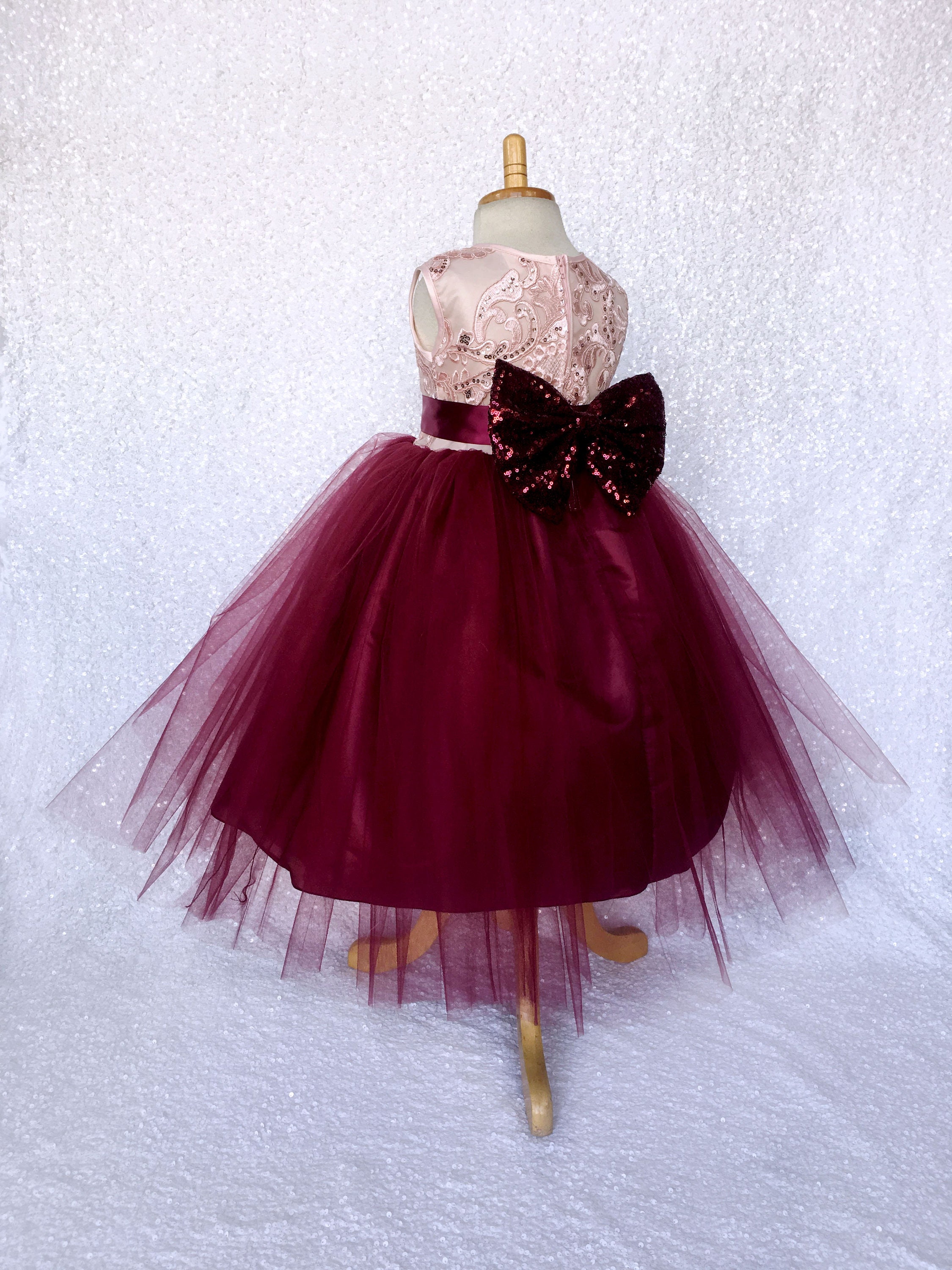 burgundy and rose gold dress Gorgeous Burgundy /Rose Gold Sequined Prom Formal Dresses 2022 V Neck –  Siaoryne main image 0