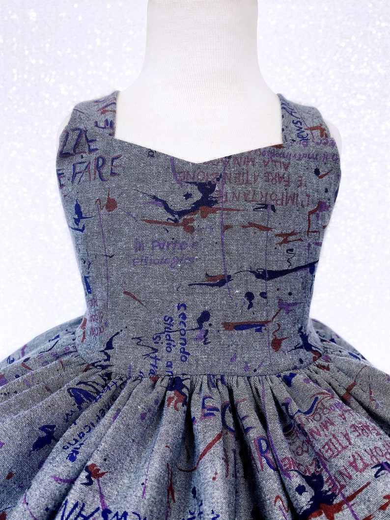 Gray Paint Splatter Sleeveless Knee Length Gown Junior Toddler Photoshoot Prop Pageant Recital Birthday Party Chic Stylish 2 4 6 8 10 12 14