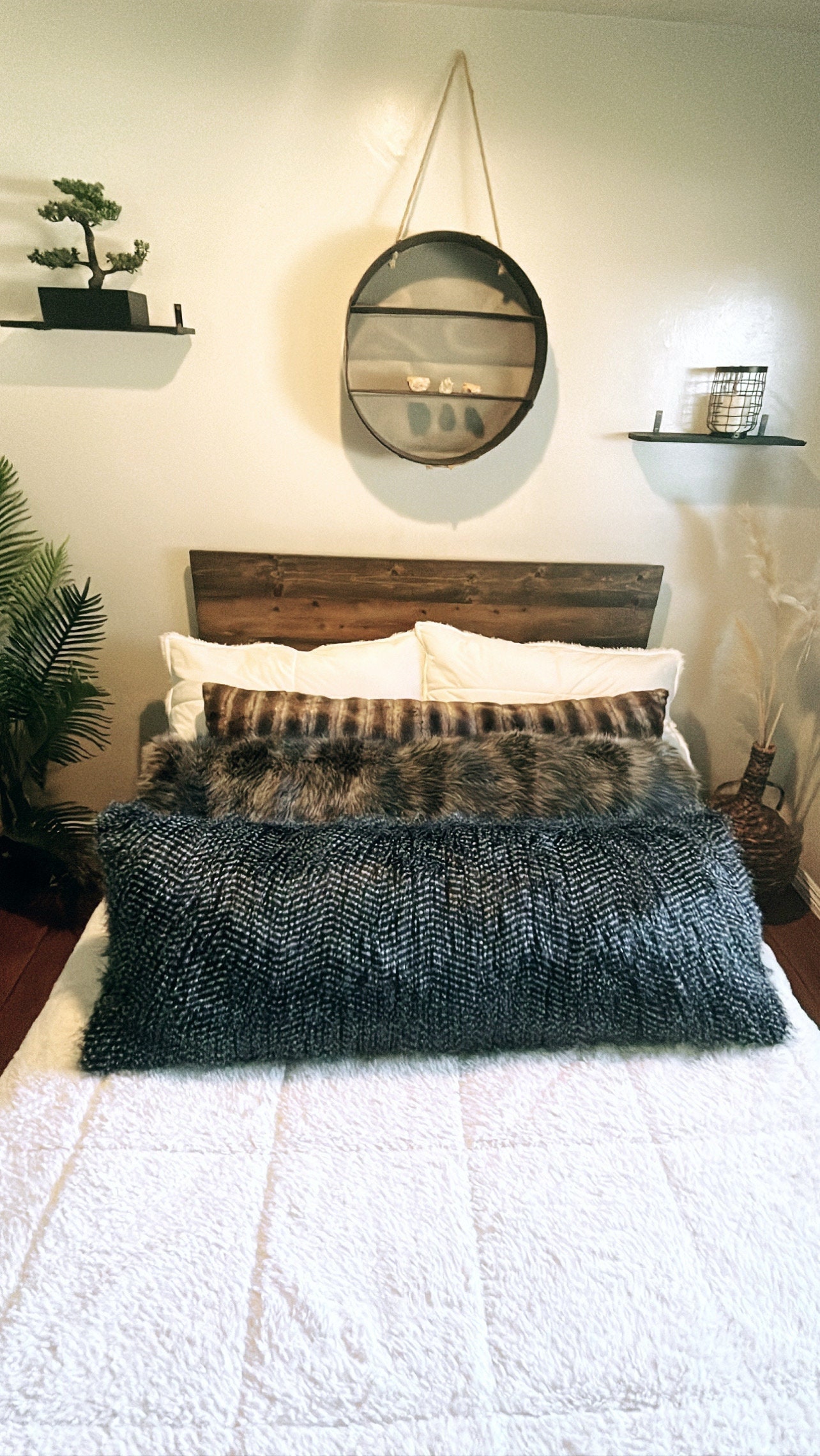 Fluffy Body Pillow Faux Fur Soft Full Body Pillow Bed Pillow Pregnancy Pillow Bedroom Living Room Comfortable Sleep Pillow Winter Fall Chic