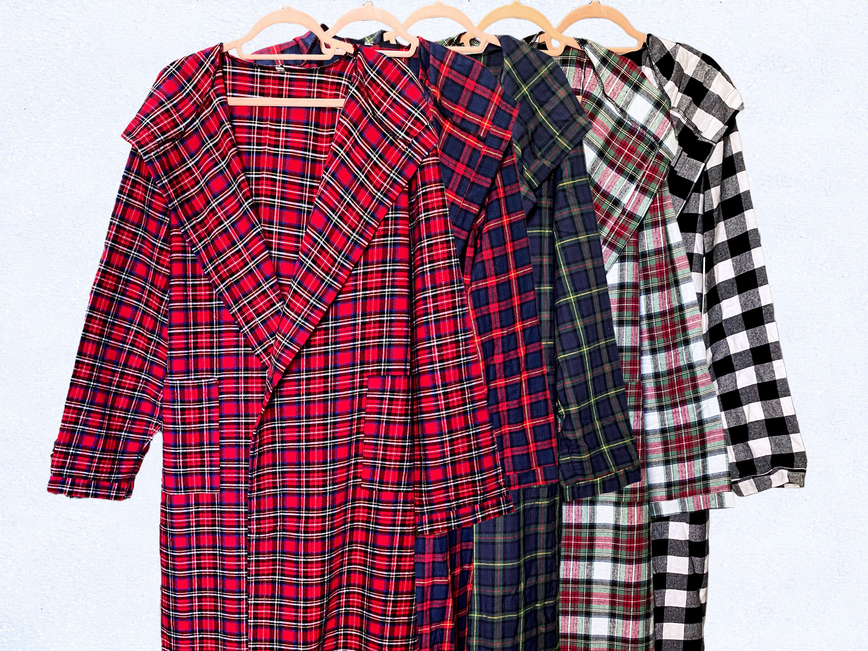 knee length dresses for ladies White Check Dressing Gown – Caro London main image 0