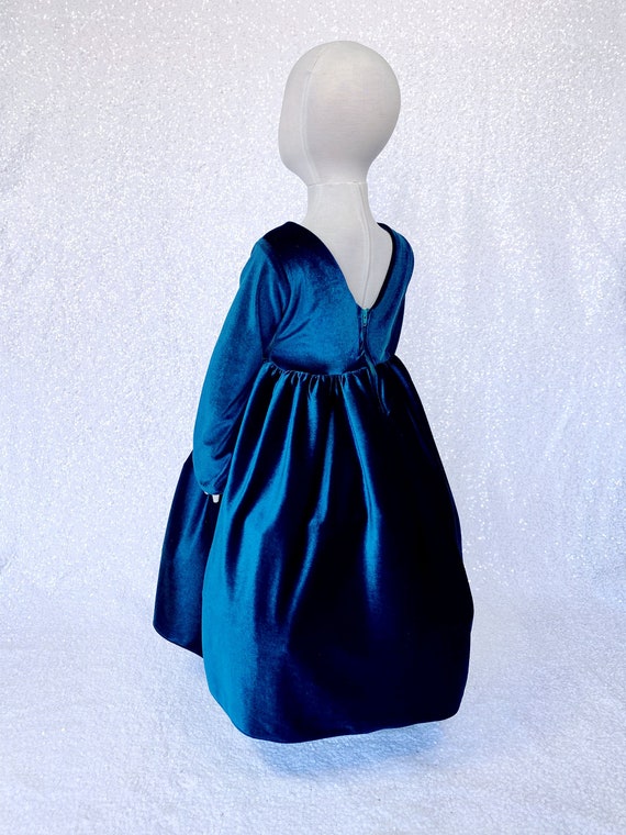 Peacock blue hotsell velvet dress