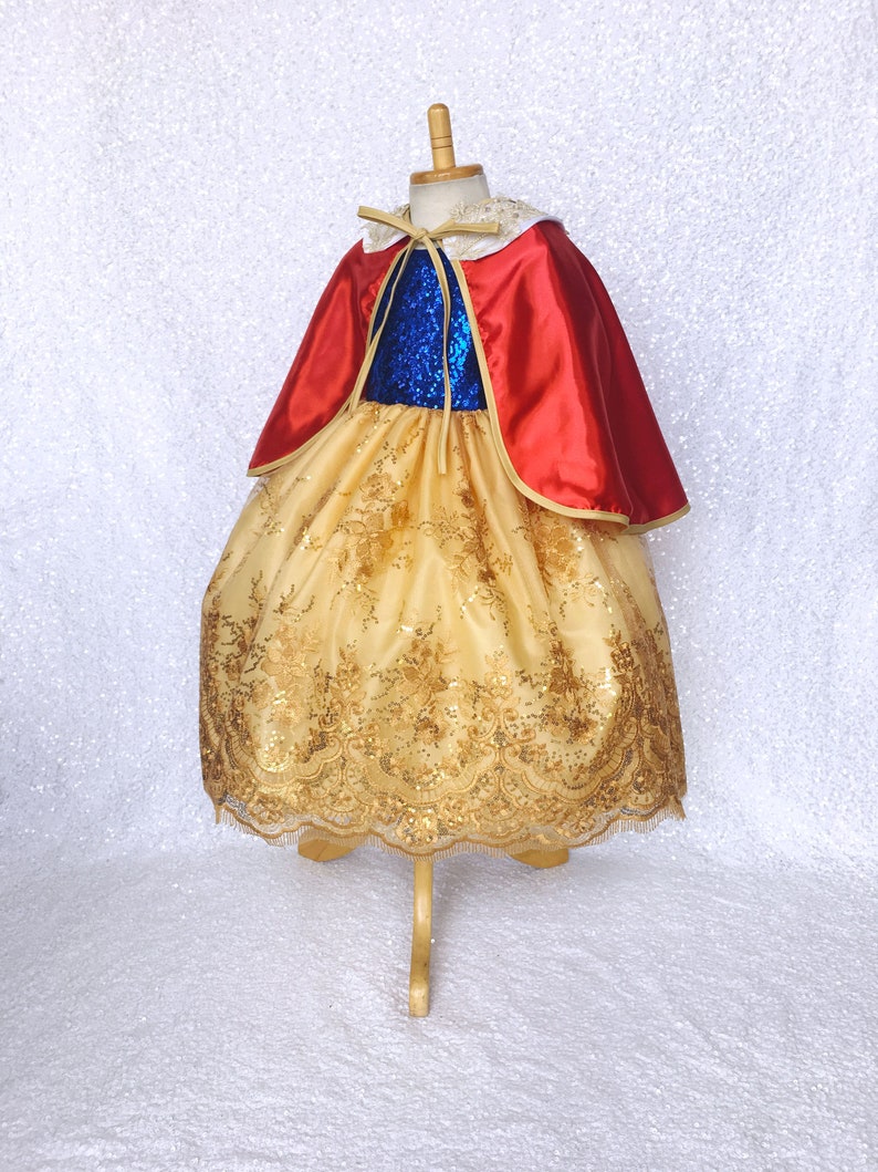 Sparkly Pageant Halloween Keyhole Snow White Inspired Dress Photoshoot Summer Spring Holiday Fall Birthday Party Graduation Junior Newborn