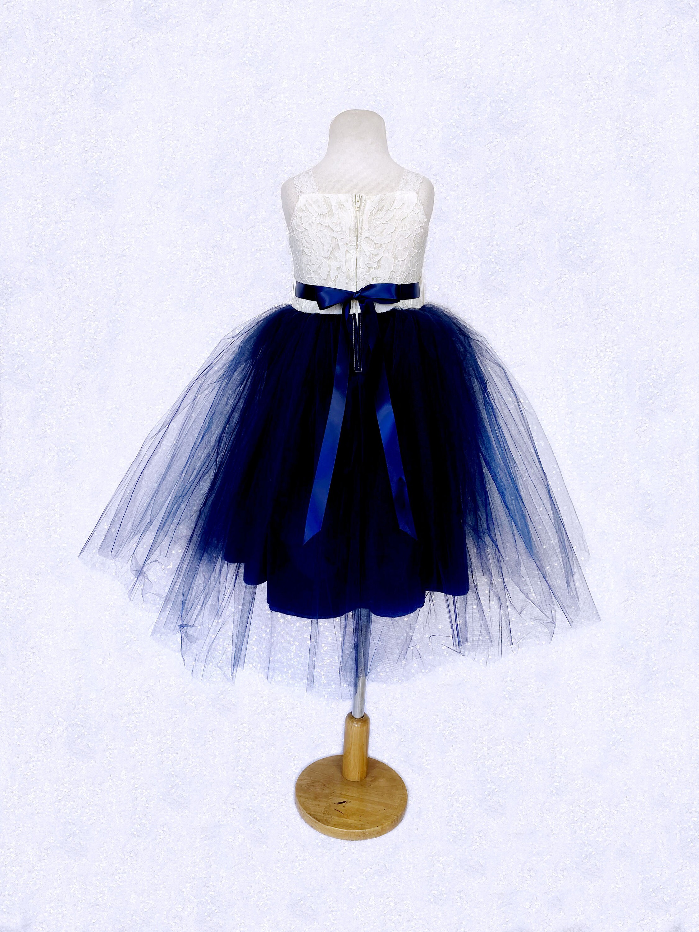 Navy Blue Tulle Gown