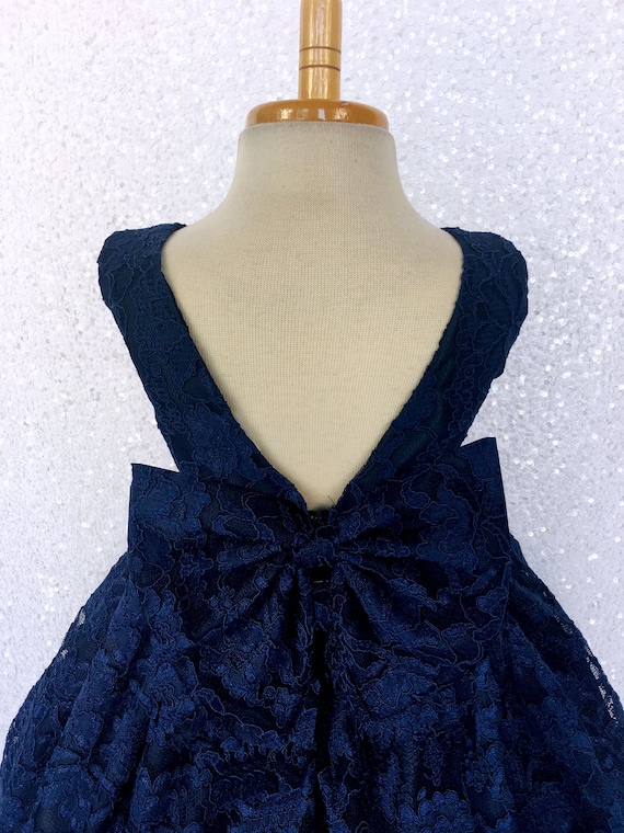 Christmas Winter Vintage Navy French Lace Gown Bow Formal - Etsy