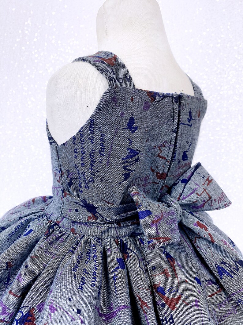 Gray Paint Splatter Sleeveless Knee Length Gown Junior Toddler Photoshoot Prop Pageant Recital Birthday Party Chic Stylish 2 4 6 8 10 12 14
