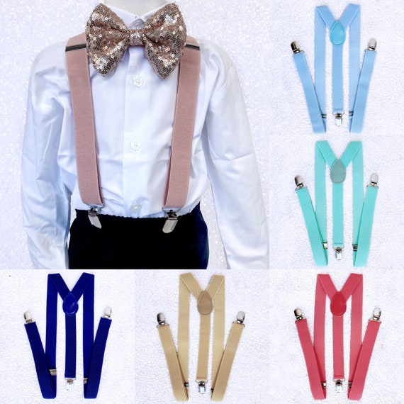 Unisex Elastic Adjustable clip on, Multi color Suspenders Child or Adult 