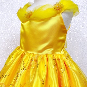 Floral Embroidery off the Shoulder Yellow Belle Inspired Gown - Etsy