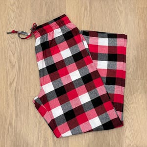 Christmas Matching Plaid Flannel Pajama Pants: Unisex Cotton PJ Bottoms with Pockets RBW Thick Plaid