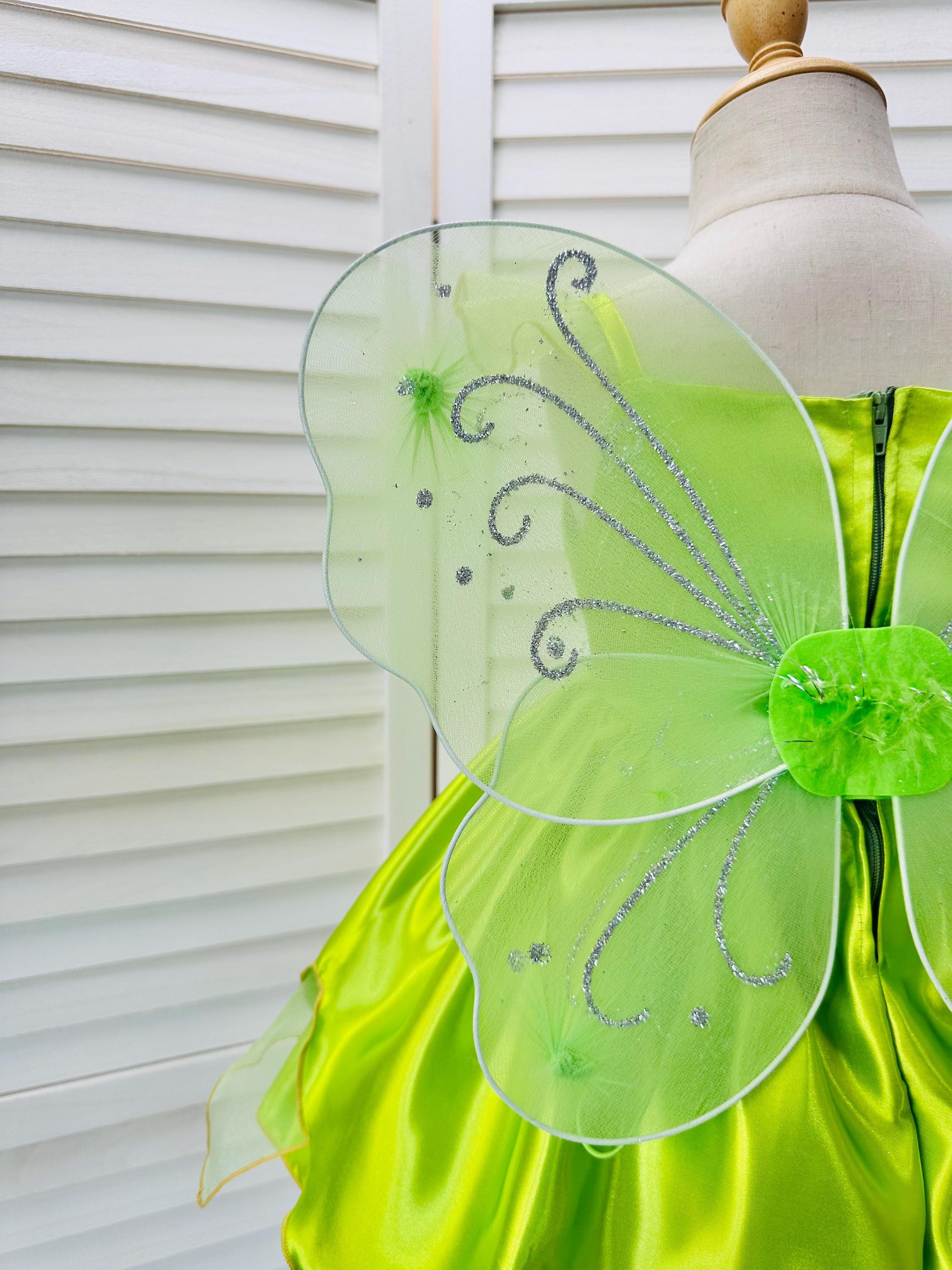 light green tinkerbell dress Halloween Fairy Dress: Green Satin Tinkerbell-inspired Costume