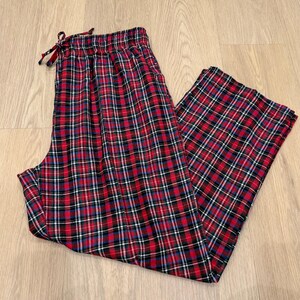 Christmas Matching Plaid Flannel Pajama Pants: Unisex Cotton PJ Bottoms with Pockets RGB Plaid