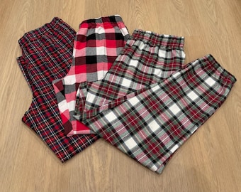 Flannel Jogger Cotton All Sizes Christmas Family Matching Plaid Pajama Unisex Holiday Sleepwear Loungewear