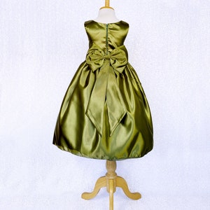 Sleeveless Formal Satin Olive Green Dress Junior Toddler - Etsy