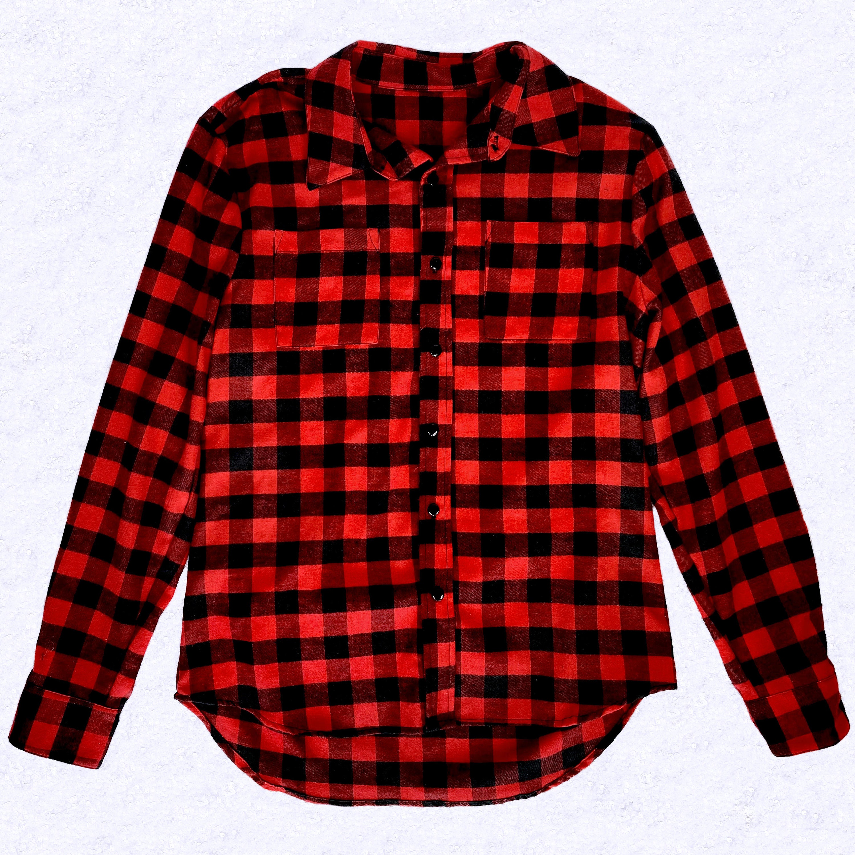 Red Black Buffalo Plaid Flannel Shirt Unisex Long Sleeve | Etsy
