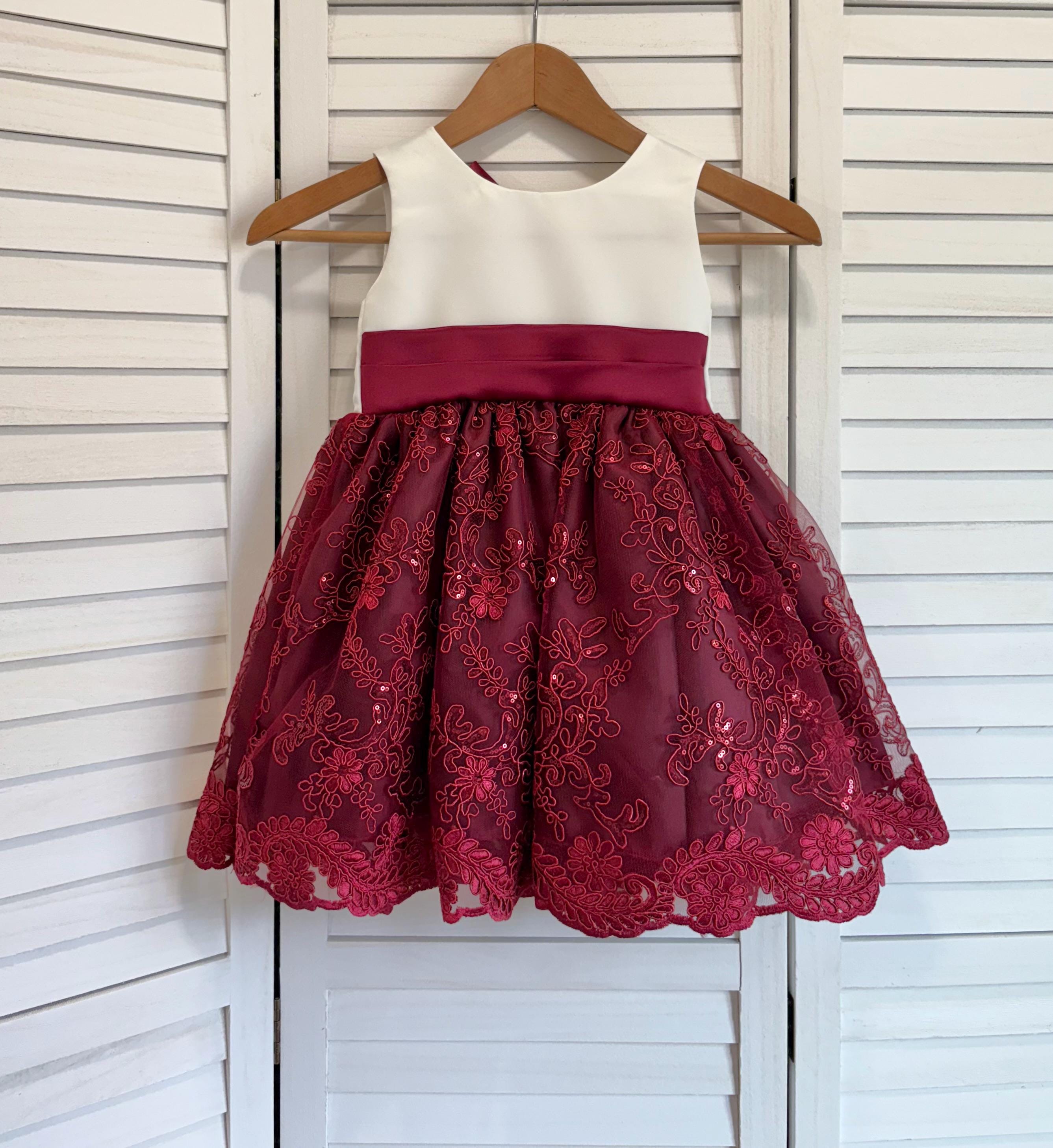 Beige Maroon Dress - Etsy