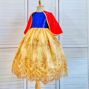 Flower Girl Elegant Keyhole Blue Mini Sequin Snow White Inspired Halloween Photoshoot Pageant Costume Toddler Junior Bridesmaids Girl Dress