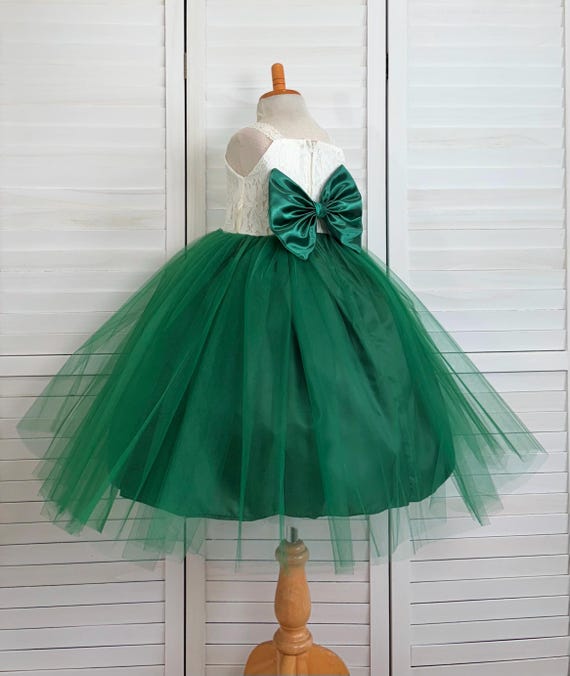 Flower Girl Summer Spring Bridesmaids Ivory Floral Lace W/ Hunter