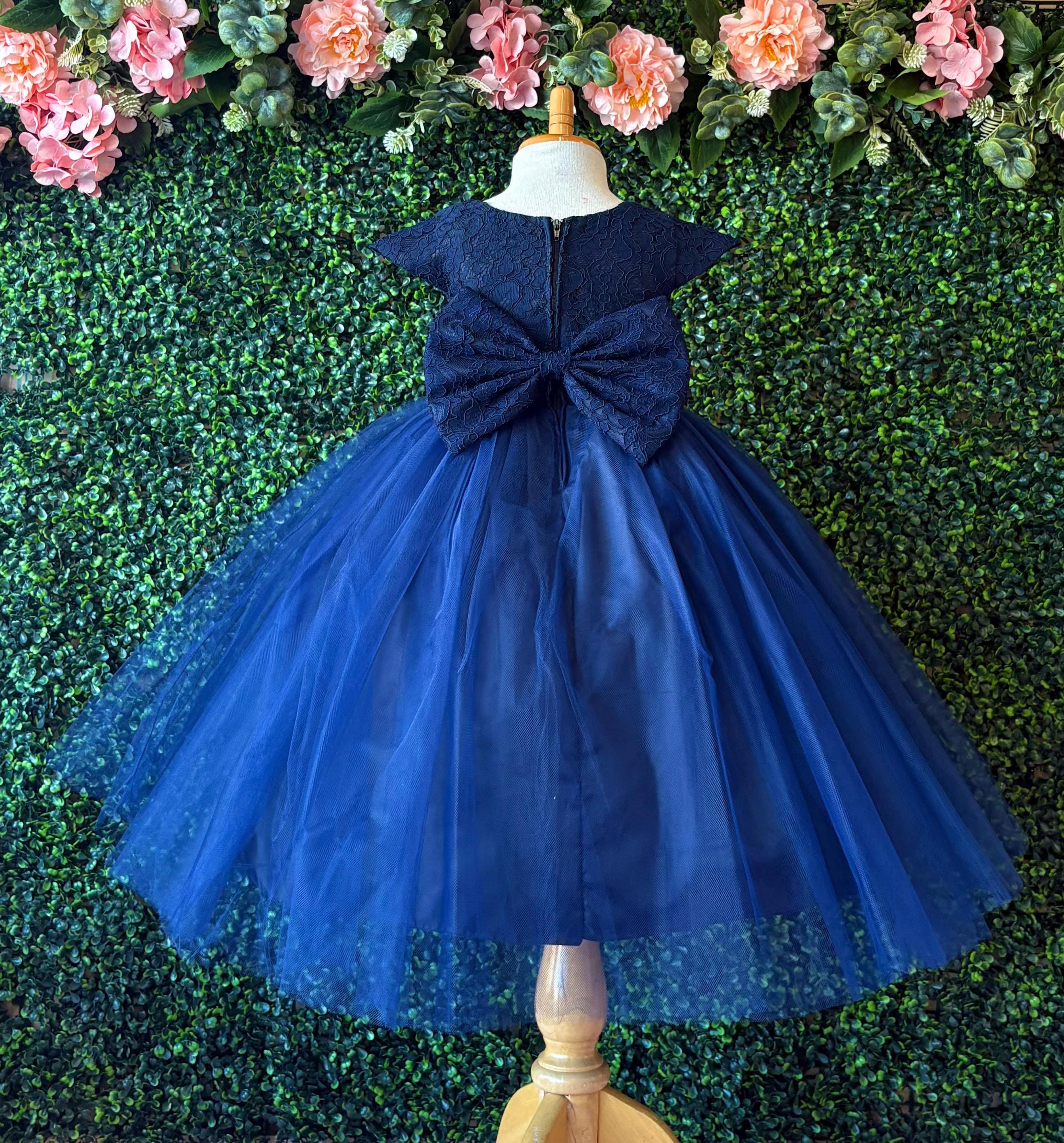 princess polly baby blue dress Lace & Beads Bridesmaid one shoulder tulle maxi dress in navy