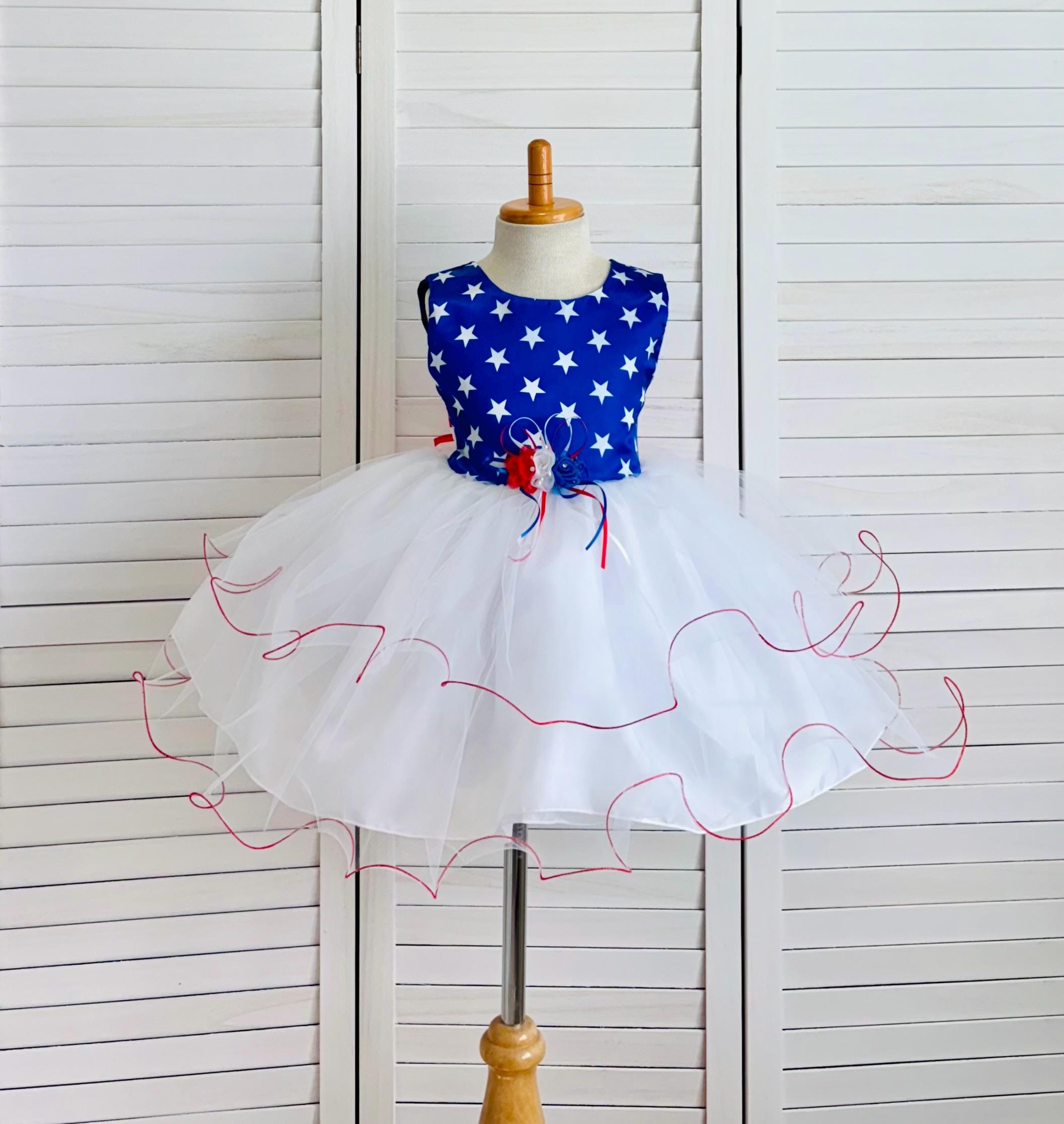 Patriotic Tulle 4th of July Star Bodice, Red White & Blue American Toddler Dress Patriotic Tulle 4th of July Star Bodice, Red White & Blue American Toddler Dress