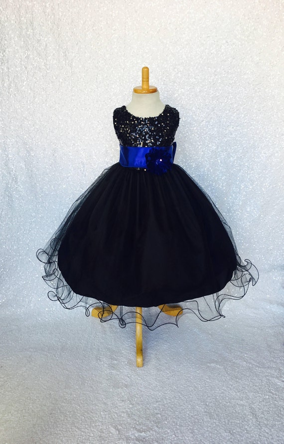 Black Sequin Tulle Flower Girl Dress: Big Bow Holiday Photoshoot - Etsy