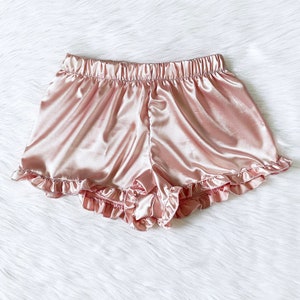 Adult Women Pajama Satin Shorts Ruffle PJ Sleepwear Bridal - Etsy