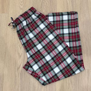 Christmas Matching Plaid Flannel Pajama Pants: Unisex Cotton PJ Bottoms with Pockets RGW Thick Plaid