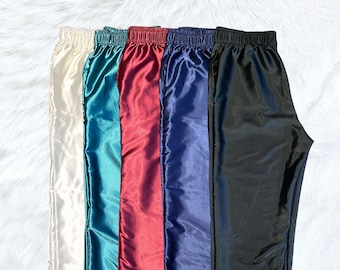 Satin Pajama Pants: Unisex Lounge Bottoms with Pockets