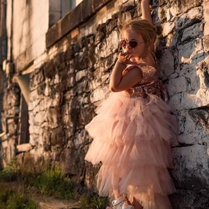 Flower Girl Dress Rose Gold Etsy
