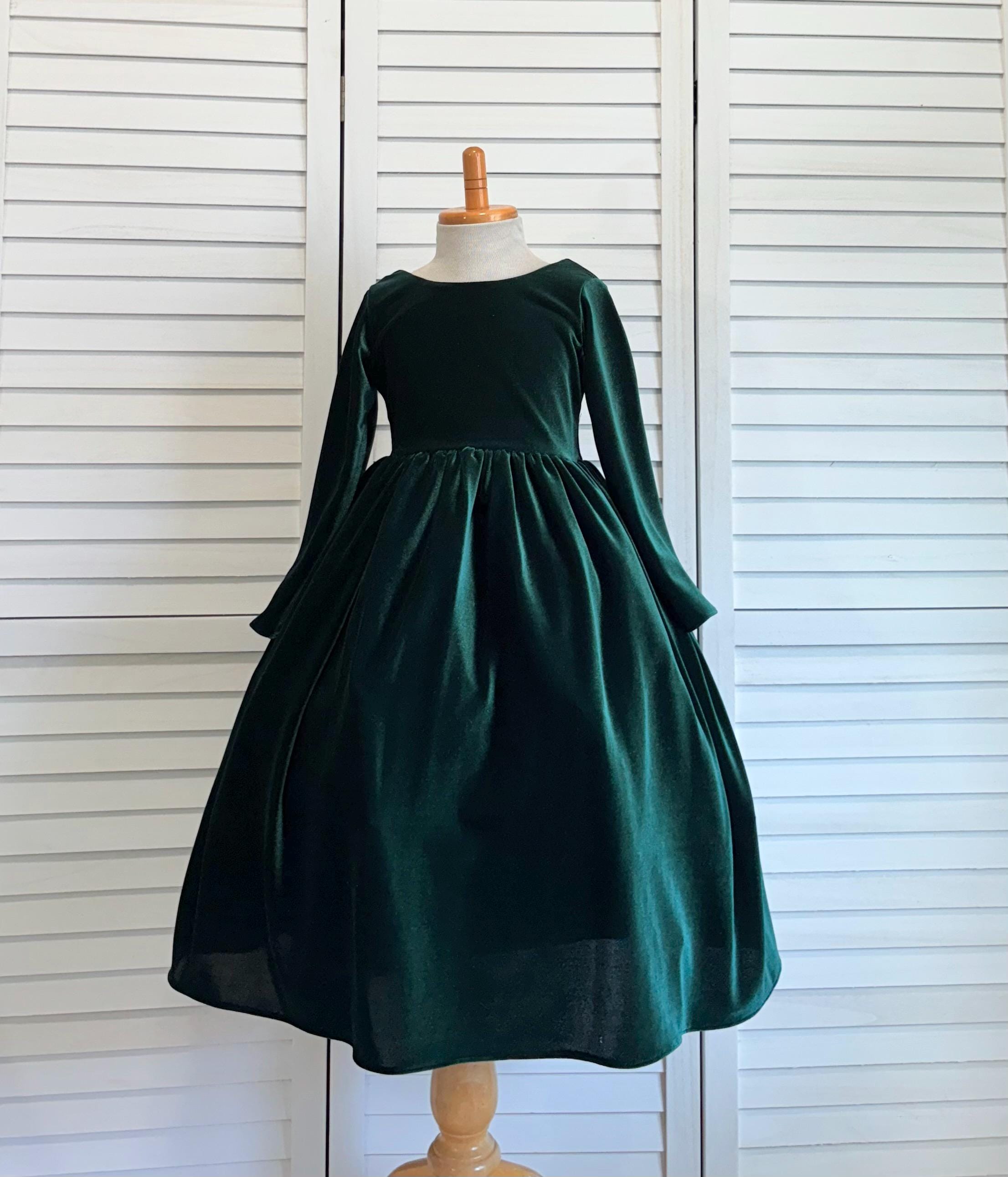 slim fit dress slacks Green Velvet Beaded Long Prom Dress, A-line Beautiful Evening Party Dr main image 1