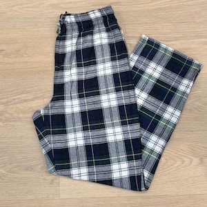 Christmas Matching Plaid Flannel Pajama Pants: Unisex Cotton PJ Bottoms with Pockets WNY Plaid