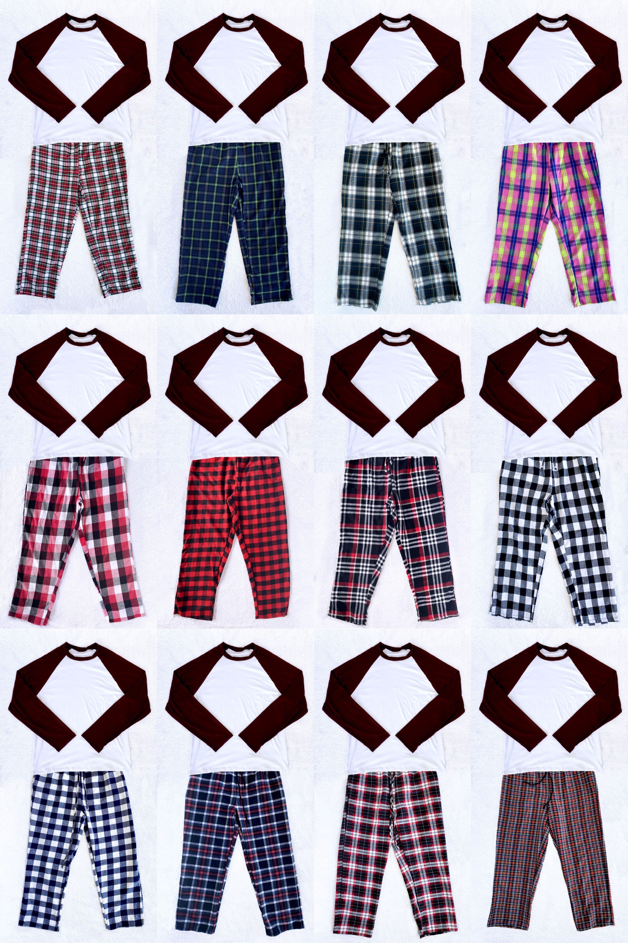 Full Set Matching Christmas Pajama Set Plaid Cotton PJ Pants -  Norway