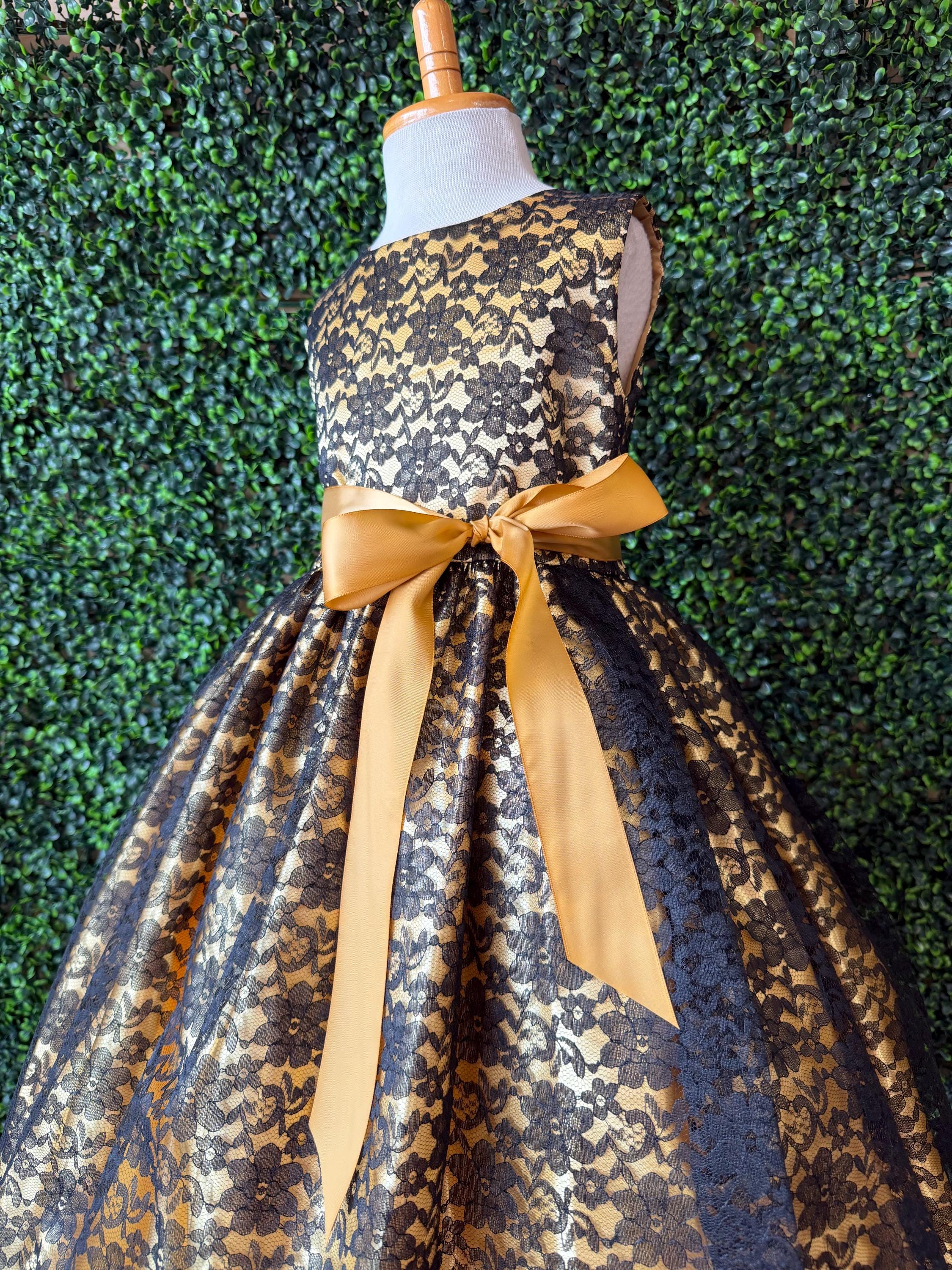 black and gold junior dresses Amazon.com: FUSLW Black Flower Girl Dress Gold Sequin Girl Pageant Ball Gown  Sleeveless Prom Dress for Girls 10-12: Clothing, Shoes & Jewelry